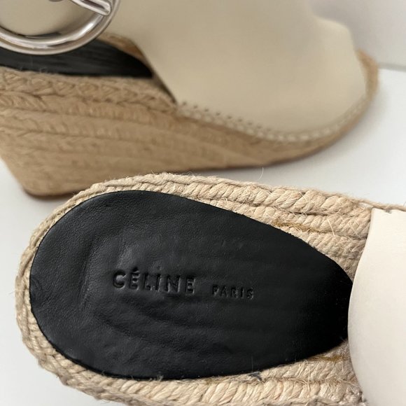 Céline Leather Espadrille Wedge Sandals, by Phoebe Philo - Picture 6 of 16